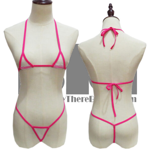 Ultra Sexy Sheer G String Extreme Microkini - Bubble Gum